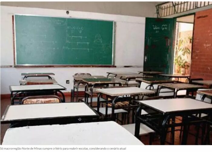 Pelo cenário atual, só 10% dos municípios de Minas Gerais podem abrir escolas