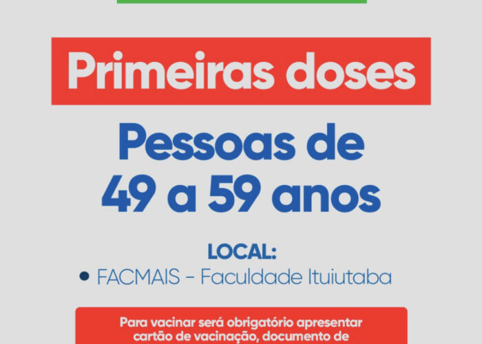 Covid-19: Vacinação nesta quinta (1°) seguirá para público geral e pessoas com comorbidades