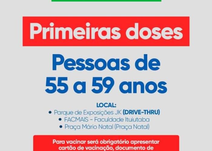 Vacinação continua hoje, não perca sua vez