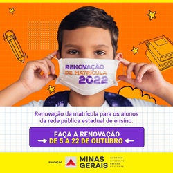 Renovação de matrícula de alunos da rede pública estadual de Minas vai até 22/10