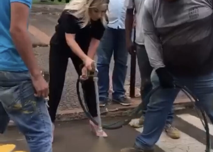 Faixa de pedestre ganha patinhas de cachorro como alerta para cuidado com os animais