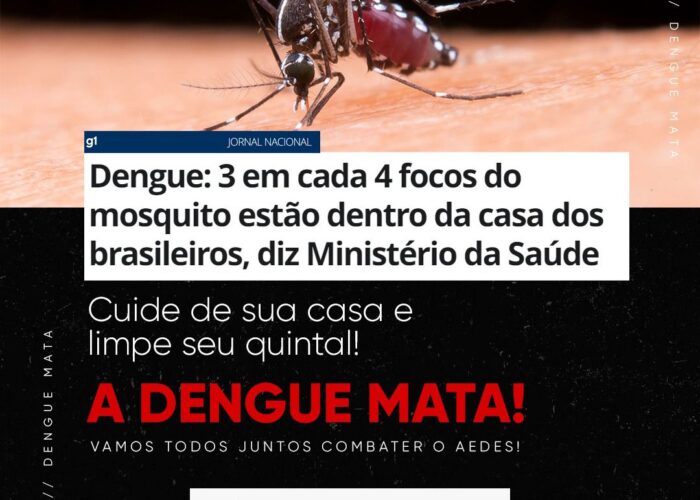 Alerta: Primeiro LIRAa de 2024 aponta alto risco de presença do Aedes aegypti nas residências de Ituiutaba